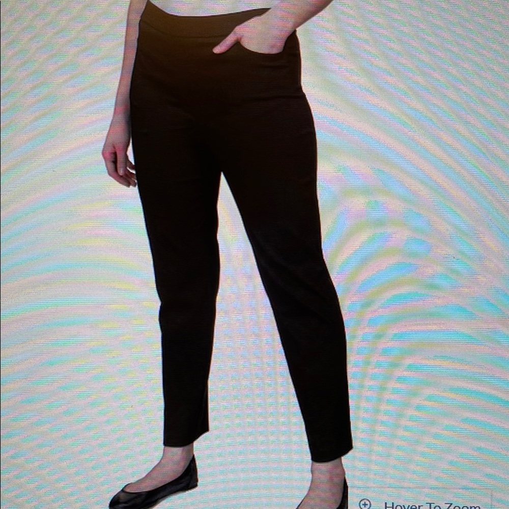 Alfred Dunner Faux Denim Black Pants with Slim Fit and High Waist NWT